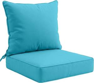 lot 152127 image: EAGLE PEAK Outdoor Deep Seat Patio Seat Cushion Set, 25 x 25 x 5 inch, 2-Piece Back Chair Cushion, 1 Pack, Blue
