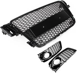 lot 251594 image: Retails for $193 Honeycomb Sport Mesh Rs5 Style Hex Grille Grill Black Fit for 2008-12 Audi A5 S-Line S5 B8