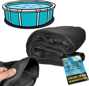 lot 251599 image: U.S. Pool Supply Ground Shield 21-Foot Round Heavy Duty Pool Liner Pad for Above Ground Swimming Pools - Protects Pool Liner, Prevents Punctures, Weed Barrier, Eco-Friendly Fabric - Extends Liner Life
