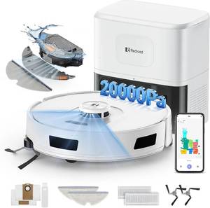 lot 251601 image: Retails for $200 Robot Vacuum Cleaner 20,000 Pa Robot Vacuum and Mop,120 Day Self Emptying Vacuum Robot,Lidar Navigation,5G2.4GWiFi APP Aspirateur Robot,Self-Charging Robot Vacuums for Pet,Floor,Carpet White