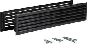 lot 251604 image: Door Vent for Interior Doors 16 78 x 3 - Two Sided Door Louvers  for Bathroom, Cabinet  Plastic air Vent Grille  Outer Dimensions 17 34 x 3 58 for 16 78 x 3 Opening (Black)