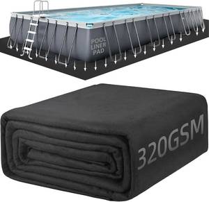 lot 251612 image: POOLHACKER 24 ft x 60 ft Rectangle Pool Liner Pad, 2026 New Pool Pad 9.4 ozyd Heavy-Duty Rectangle Pool Liner Pad for Above Ground Pools, Prevents Punctures, Effortless to Install