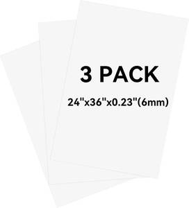 lot 351759 image: 3 Pack White Foam Board 24x36, 0.23 Thick Foam Core Board for Projects, White Poster Board for Painting, Displaying, and Craft Projects