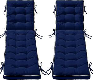 lot 351766 image: Retails for $110 2 Pack 72x21 Inch Folding Chaise Lounge Cushion Quick Dry - Outdoor Sun Lounger Seat Pad with Shredded Foam for Patio Furniture, Deck Chairs, Poolside (Blue, 72 INCH   21 INCH-2 Pack)