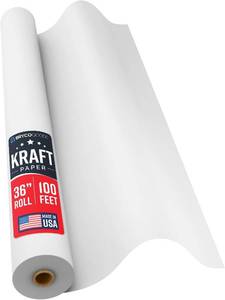 lot 351769 image: Bryco Goods White Kraft Paper Roll - 36 x 100 (1200) - Made in USA - Banner Paper for Painting, Easel Use, Bulletin Boards, Wall D cor, Gift Wrapping, and Childrens Projects