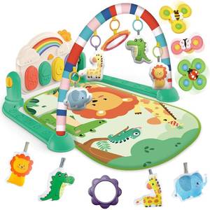 lot 452109 image: Joryuek Baby Gym & Play Mat, Tummy Time & Activity Mat Toys, Infant to Toddler Play Piano Mat, 0-12 Months (Green)