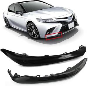 lot 452136 image: Front Bumper Lower Grille Trim Molding Fit for Toyota Camry SE XSE 2018 2019 2020 Front Lower Bumper Guard  L&R Side Front Bumper Cover Lower Molding Trim - Glossy Black