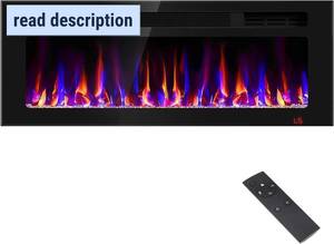 lot 351775 image: Retails for $180 43 Inch Electric Fireplace Recessed and Wall Mounted, Fireplace Heater and Linear Fireplace, Ultra-Thin Electric Fireplace, Low Noise, with Timer, Remote Control, Adjustable 12 Flame Color, 7501500W