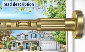 lot 351788 image: Tension Curtain Rod 40-120in Gold Adjustable Curtain Rod NO Drilling Heavy Duty Tension Rods for Bathroom Living Room Divider Outdoor Patio