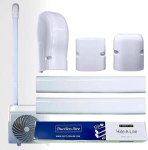 lot 161481 image: DuctlessAire - Mini Split Line Set Cover Kit - Paintable Mini Split Cover for Air Conditioner & Mini Split ACHeating System - Durable Protection - Ideal for Indoor & Outdoor Use (White, 3 x 7.5 ft)
