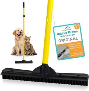 lot 161483 image: FURemover Pet Hair Removal Rubber Broom, 61 Telescopic Handle