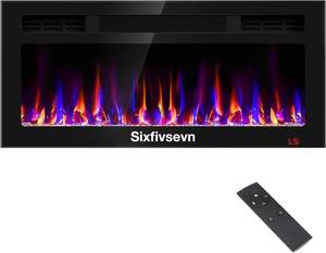 lot 161491 image: Retails for $170 36 Inch Electric Fireplace Recessed and Wall Mounted, Fireplace Heater and Linear Fireplace, Ultra-Thin Electric Fireplace, Low Noise, with Timer, Remote Control, Adjustable 12 Flame Color, 7501500W