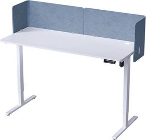 lot 261530 image: Desk Privacy Panel,2PCS L-Shaped Clamp-On Office Desk Divider,2-in-1 Adjustable Acoustic Desktop Partition Or Under Desk Modesty Panel,for Office,Home,Felt(Blue, 47.2 x 17.7)