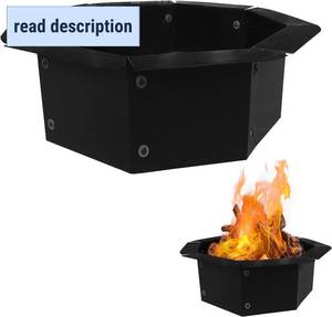 lot 361536 image: FEBTECH 38 Octagon Fire Ring for Outside Fire Pit  38 Outer  30 Inner Diameter  Heavy Duty Solid Metal  DIY fire Pit Ring Rim Liner  Camping, Bonfire, Campfire Firepit Insert  Black