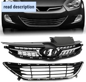 lot 461365 image: KARPAL Front Upper & Lower Bumper Grille Grill Assembly Compatible with 2011 2012 2013 Hyundai Elantra  865603X000 863503X000