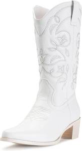 lot 171365 image: IUV Cowboy Boots For Women Pointy Toe Womens Western Boots Cowgirl Boots Mid Calf Boots