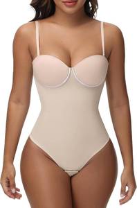 lot 171389 image: SHAPSHE Strapless Shapewear Corset Bodysuit Tops for Women Tummy Control V Neck Thong Body Shaper Going Out Outfits
