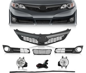 lot 371360 image: Front Bumper Grille Fog Light &Cover Trim Set For 2012-2014 Toyota Camry SE 6PCS