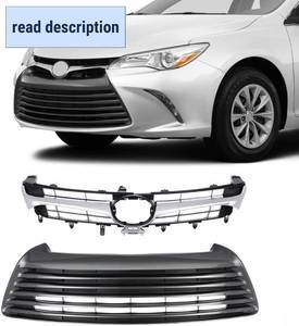 lot 171393 image: KARPAL 2pcs Front Upper Chrome Grill Lower Grille Kit Compatible with 2015-2017 Toyota Camry LE XLE TO1036158 TO1200377
