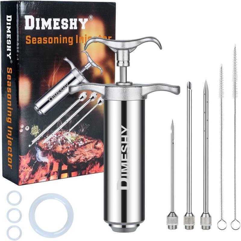 lot 142033 image: Heavy duty 304 Stainless Steel Meat Injector Kit with 2-oz Large Capacity Barrel with 3 commercial Marinade Needles