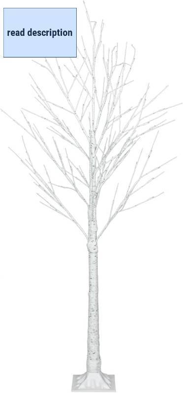 lot 142124 image: White 4ft 48 Light 48 Branch Birch Tree Shaped Plastic Christmas Tree