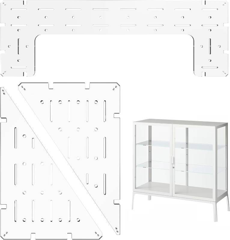 lot 101450 image: Acrylic Shelves for IKEA Milsbo Wide Greenhouse Cabinet- 8mm Thick, Clear Acrylic Plant Corner Shelf Compatible with Wide IKEA Milsbo Glass Cabinet - 3 Pack Combo Set