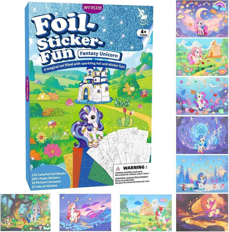 lot 271194 image: MyPixie Foil Art & Fun - No Mess Princess Foil Crafts for Kids,Arts & Crafts Kits, DIY Creative Activity, Christmas Birthday Gifts for Girls 4 5 6 7 8 9 10 Year Old