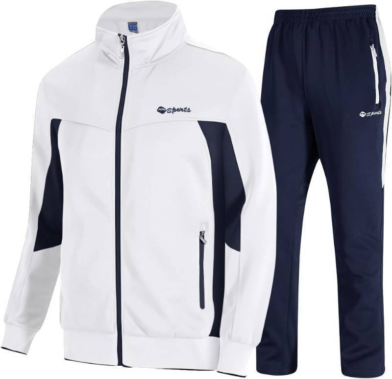 lot 201502 image: TBMPOY Mens Tracksuits Sweatsuits for Men Sweat Track Suits 2 Piece Casual Athletic Jogging Warm Up Full Zip Sets