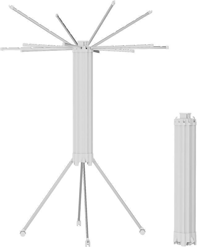 lot 201528 image: JOOM 4 Legs Single Layer Clothes Drying Rack, Garment Rack Portable and Foldable Space Saving Laundry Drying Rack - Drying Rack Clothing Floor Folding Balcony Bedroom Household Aluminum