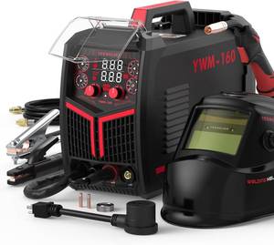 lot 331200 image: Retails for $200 YESWELDER YWM-160 MIG Welder, 4-in-1 Flux CoreMIGLift TIGStick, Synergic Control 110V220V 160A Multiprocess Welding Machine & LYG-L600A Auto Darkening Blue Light Blocking Welding Helmet