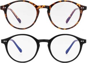 lot 19654 image: Gleyemor Blue Light Glasses for Men Women, Vintage Round Frame Computer Eyeglasses