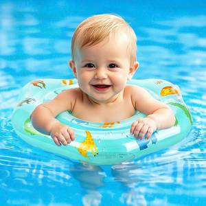 lot 19672 image: Baby Swimming Floats Green with Adjustable Seat,PVC Double-Layer Inflatable Baby Infant Pool Floats for Toddlers