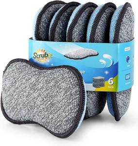 lot 19718 image: Multi-Purpose Sponges Kitchen By Scrub-it - Non-Scratch Microfiber sponges for Cleaning, Along with Heavy Duty Scrubbing Power - Reusable Dish Sponge for Dishes, Pots and Pans (6 Pack, Small)