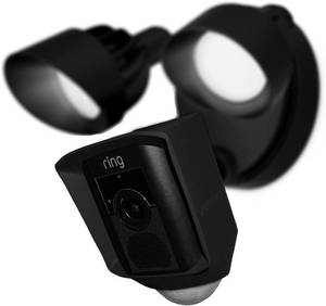 lot 19725 image: Silicone Skin Case Cover Compatible with Ring Floodlight Cam Wired Plus, Floodlight Camera - Sun Glare, UV & Weather Protection Skins Cover - Black