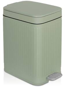 lot 19730 image: rejomiik Small Bathroom Trash Can with Lid Slim Soft Close Garbage Can Step Wastebasket Container Trash Bin for Office Bedroom Kitchen Living Room (2.6 Gallon Light Green)