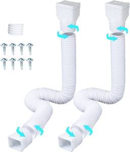 lot 19735 image: 2 Pack downspout extension, White Gutter Downspout Extensions from 20-68 Inches, gutter extension downspout diverter with Mounting Screws for Down spout Drain Extension.