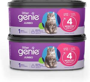 lot 19738 image: Litter Genie Refill Bags  Jumbo 2-Pack, 56 Total ft  Up to 8 Months of Supply in 2 cartridges  Ultimate Odor Control Cat Litter Bags