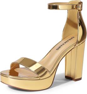 lot 19747 image: DREAM PAIRS Womens Platform Chunky High Heeled Sandals Open Toe Block Heels Ankle Strap Dress Shoes for Wedding Party Evening