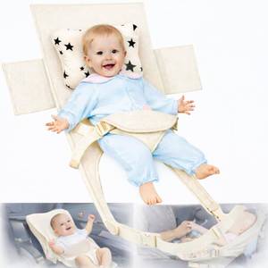 lot 19758 image: nfant Airplane Seat Extender Travel Bed  Baby on Lap Flight Bed  Foldable Soft Airplane Baby Travel Seat Extender on Lap with Neck Pillow  Fits Economy Seats  Off White