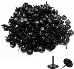 lot 19767 image: Bivethoi 220 Pcs Black Upholstery Tacks, 37 Inch Metal Round Head Thumb Tacks, Upholstery Pins for Furniture, DIY Project (11 x 13mm)