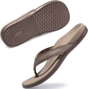 lot 19770 image: LLSOARSS Plantar Fasciitis Feet Sandal with Arch Support - Best Orthotic flip Flops for Flat Feet Heel Pain- for Women size 6-9