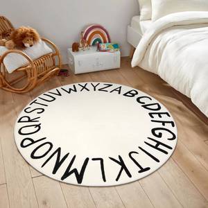 lot 19851 image: LIVEBOX ABC Play Room Kids Round Rug for Bedroom, Washable Nursery Rug for Baby, Circle Area Rug for Playroom, Small Toddler Rug Educational Crawling Mat for School Classroom(40,Black)