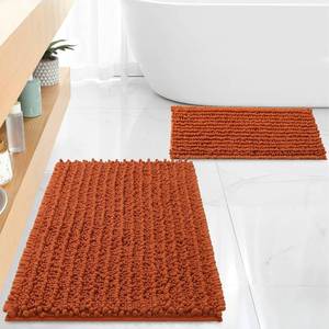 lot 19865 image: FLOLEOPA Luxury Chenille Burnt Orange Bathroom Rugs Bath Mats Sets, Extra Soft and Absorbent Bathroom Rugs Non Skid Machine Wash Dry Bath Mats 32x20 Plus 17x24