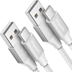 lot 19867 image: etguuds USB to USB C Cable 3ft, 2-Pack USB A to Type C Charger Cord Fast Charging for Samsung Galaxy A17 A16 A15 A26 A36 A56, S25 S24 S23 S22 S21 S20 S10 Note 20, for iPhone 17 16 15, Moto, White