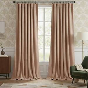 lot 19880 image: StangH Nursery Sunlight Blush Curtains - Room Darkening Curtains for Bedroom Elegant Interior Decoration Privacy Window for Living Room, W52 x L96, Blush Beige, 2 Panels
