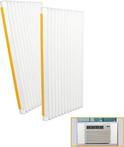 lot 19890 image: LBG Products Window Air Conditioner Foam Insulation Panels, AC Side Insulating Panel Kit, 2 Pack,White Beige, 17in High x 9in Wide x 78in Thick
