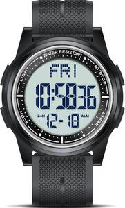 lot 19928 image: Beeasy Digital Watch for Men Women, 50M Waterproof, Ultra-Thin & Lightweight, 44mm Silicone Sports Watch with Alarm, Stopwatch, Countdown, Ideal for Gym, Running, School, Daily Wear