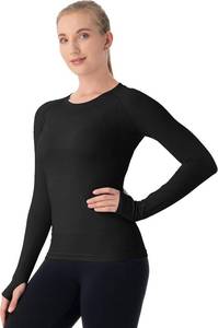 lot 19933 image: MathCat Seamless Workout Shirts for Women Long Sleeve Yoga Tops Sports Running Shirt Breathable Athletic Top Slim Fit Size Small