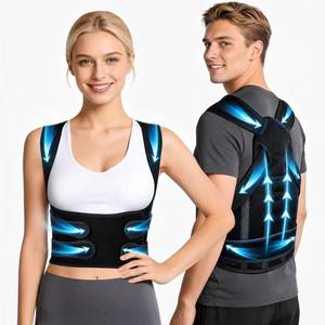 lot 19934 image: Back Brace Posture Corrector for Women and Men Upper Back Support for Neck, Shoulder & Back Pain Relief, and Better Scoliosis Hunchback Support, Comfortable Adjustable Spine Support for Office, Work and Home Black L (41-49)