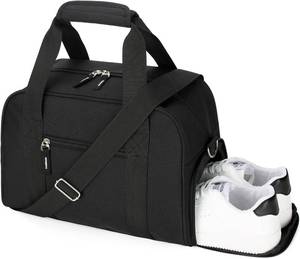 lot 19935 image: SeaRock 14 inch Small Gym Bag for Men & Women, Mini Duffle Bag with Shoe Compartment, Carry On Duffel Bag for Travel Sports, Black